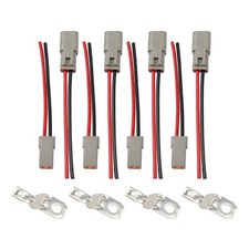 4Pairs Assembled DTP 2 Pin Connector 12AWG Wire Waterproof Plug Harness Car Boat