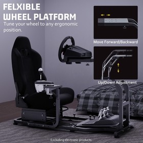 Hottoby Racing Simulator Cockpit With Comfortable Black Seat Fits Logitech G29