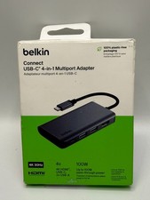Belkin - USB C Hub 4-in-1 Multi-Port Laptop Dock with 4K HDMI, Adapter