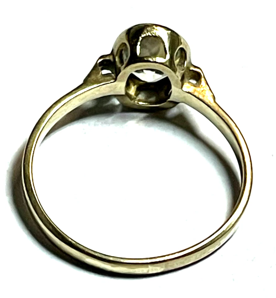 Vintage Design 333 Gold 8 K Ring wasserblau Farbstein Ø 17 mm RG 54 gebraucht - Bild 4 von 4