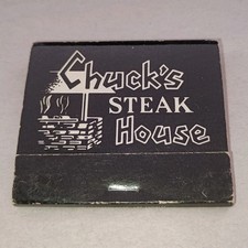 Chuck's Steak House Chain Restaurant Vintage Unstruck Matchbook Made in USA