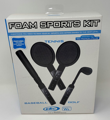 Intec Foam Sports Kit for Nintendo Wii Tennis Baseball Golf NEW in BOX