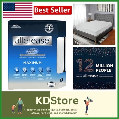 AllerEase Waterproof Twin XL Mattress Protector - Maximum Allergy & Leak Prot...