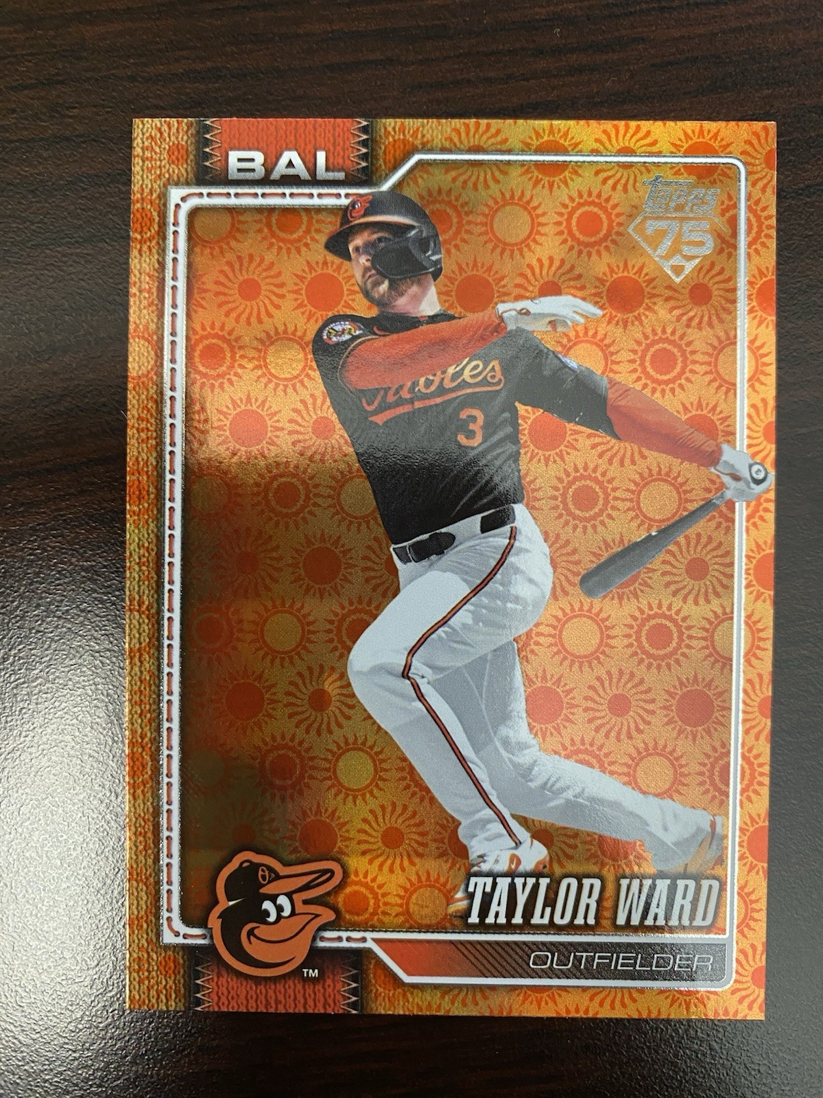 2026 Topps Series 2 Orange "SUN" Holo Foil Parallel #551 Taylor Ward, Baltimore