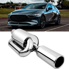 For Mazda 3 Mazda3 2.5T 2021-2024 2.5" In 4" Out Twin Loop Exhaust Muffler Tips