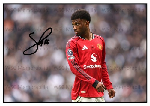 11372. Amad Diallo Signed Pictures A4 Prints Man United Sunderland Rangers etc.