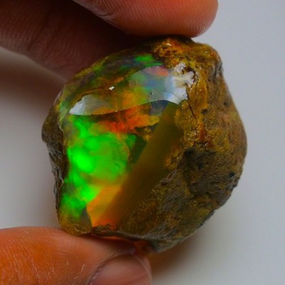 Ethiopian Oil Opal Specimen 57.25 cts Natural Rough Gemstone - Fire Opal Roug
