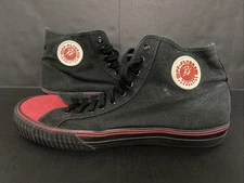PF Flyers Mens 13 Black Red Sandlot Canvas Hi Top Sneaker Shoes Women’s 14.5