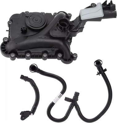 Engine Crankcase Vent Valve Oil Separator with Hose Tube Replacement Fit for Aud