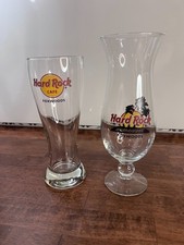 Two Hard Rock Cafe Foxwoods Glass Pilsner Style Beer 20oz and Hurricane Glass