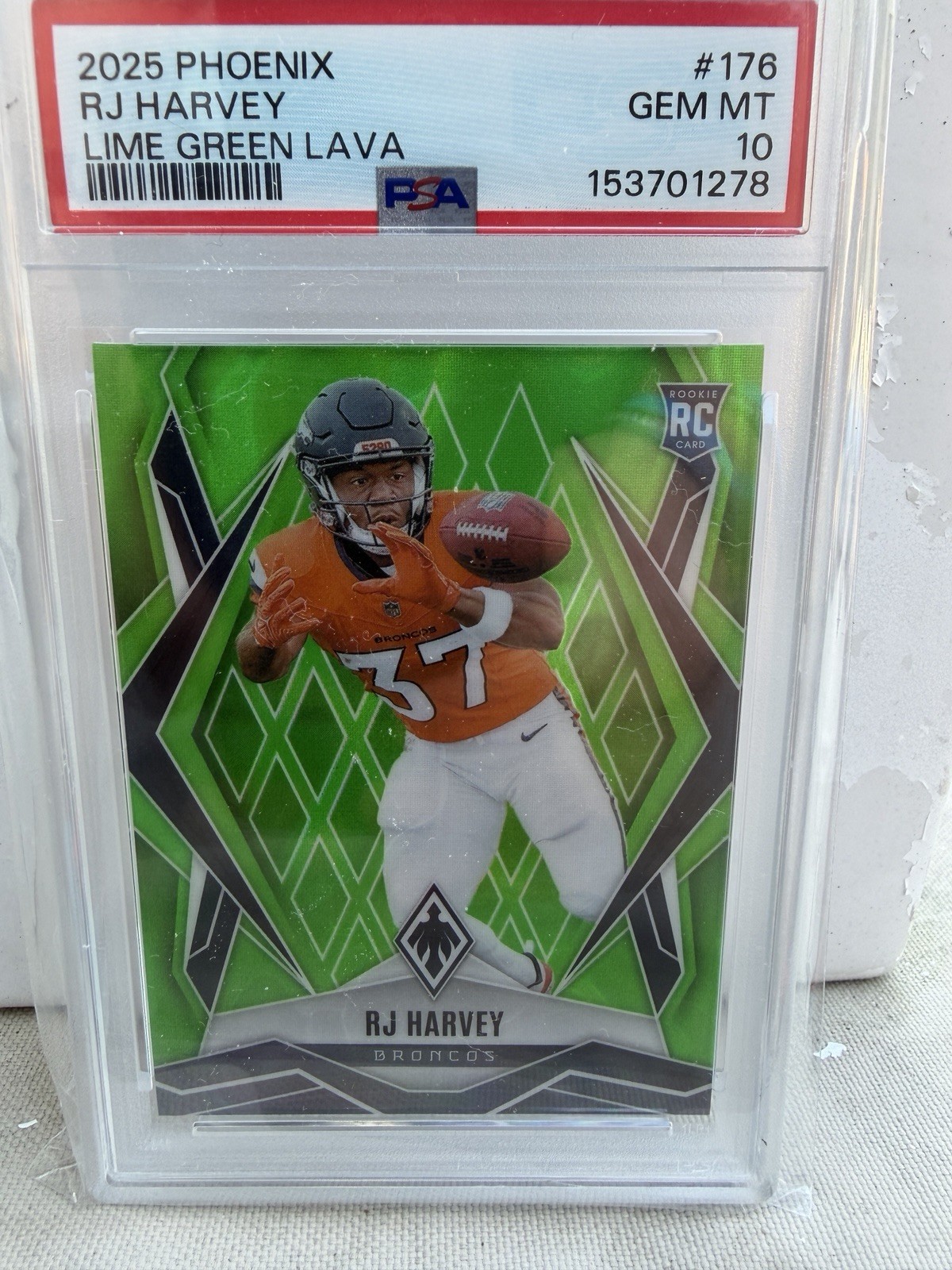 RJ Harvey Panini Phoenix #176 Lime Green Lava