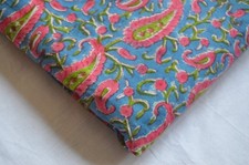 NO TARRIF CHARGES 100 ZK 223 Hand Block Print Fabric 100 Cotton 3 Yard