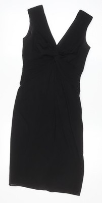 Coast Damen schwarz Größe 8 V-Ausschnitt ärmellos Etui Cocktailkleid