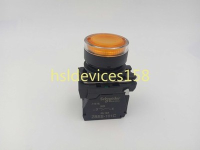 1pc used  100% tested yellow illuminated button XB5AW35M1C 1NO *la