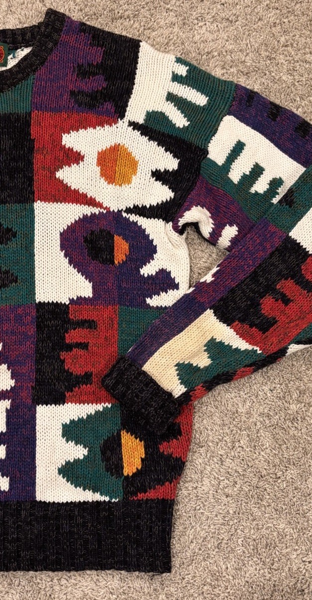 Boston Traders Mens Patchwork Chunky Crewneck Swe… - image 2