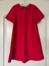 Vintage Chocolate Soup Girls Dark Pink Peter Pan Collar Dress - Size 10 Made in