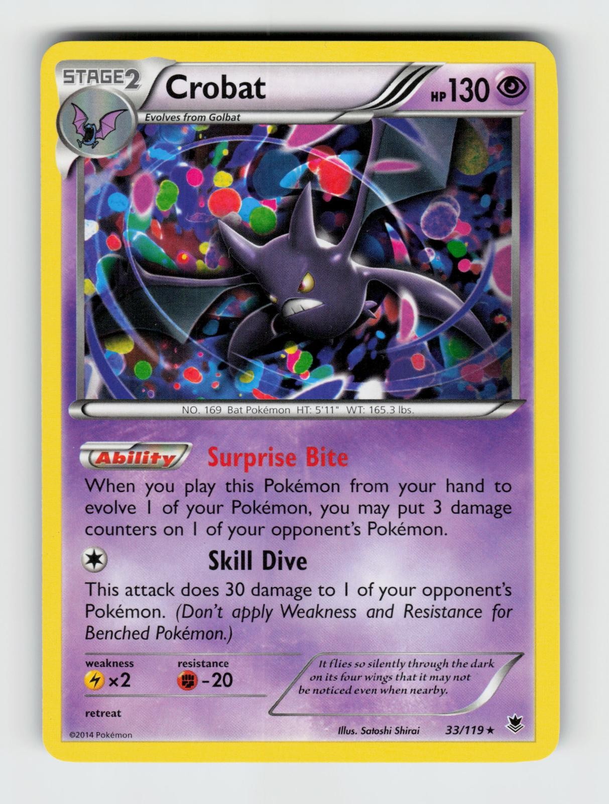 Crobat 33/119 Rare Phantom Forces Pokemon 2014 Lightly Played