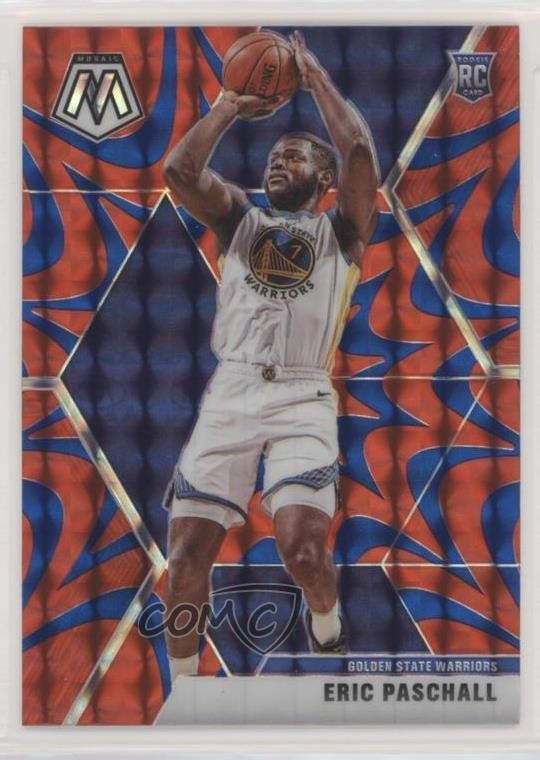 2019 Panini Mosaic Rookies Reactive Blue Prizm Eric Paschall #250 Rookie RC 7l6