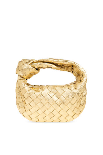 BOTTEGA VENETA Mini Jodie $3300 Gold Leather Top Handle Bag New & Authentic