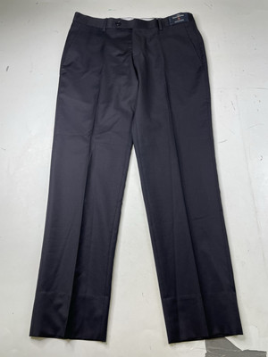NWOT Saks x Ermenegildo Zegna Dress Pants Men 34R Dark Navy Wool Casual Trousers