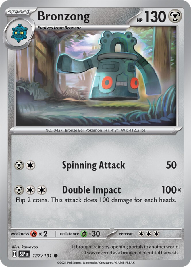 Bronzong - 127/191 - Common - Reverse Holo - Near Mint