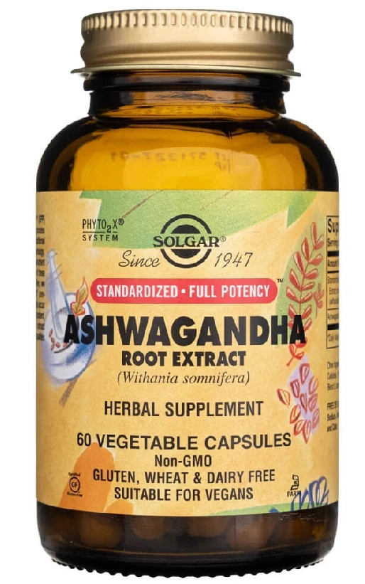 SOLGAR - ASHWAGANDHA-WURZELEXTRAKT - 60 Kapseln - INDISCHER GINSENG - Bild 1 von 1