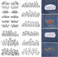 4 Sheets Water Soluble Stabilizer Embroidery Patterns Stick and Stitch Embroider