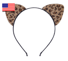 Cat Ears Headband for Women Cheetah Ears Headband Costume Hair Accessories for H