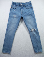 Levis Premium Womens Jeans Size 27 Blue Denim 501 Skinny High Rise Distressed