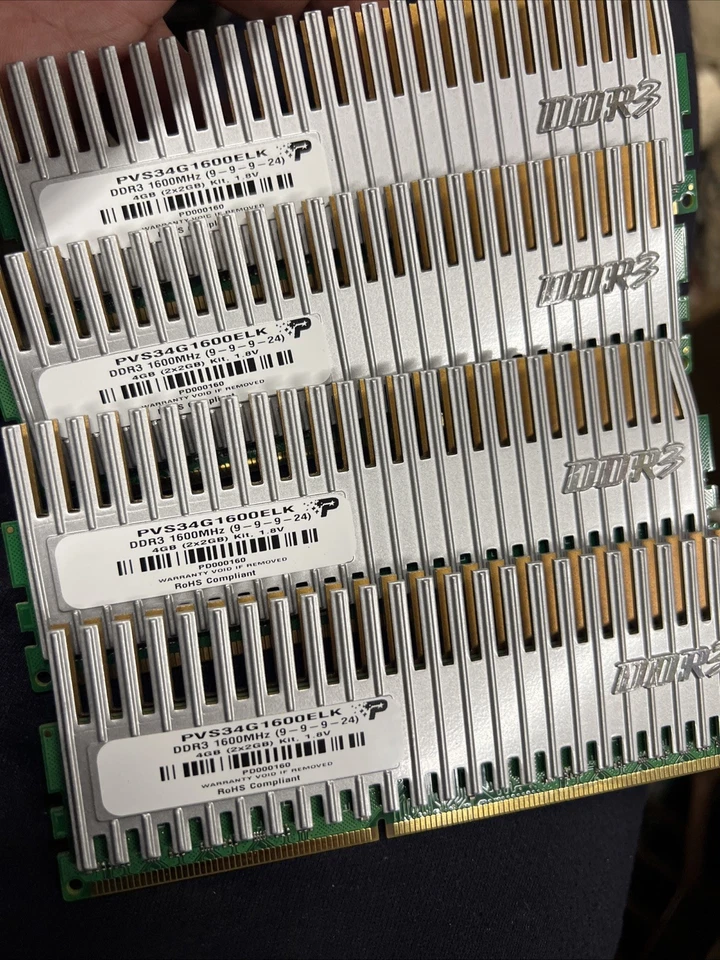 Patriot G Series DDR3 Kit of 8gb (4x2gb) memory ram PVS34G1600ELK 1600mhz Tested - Image 2 of 3