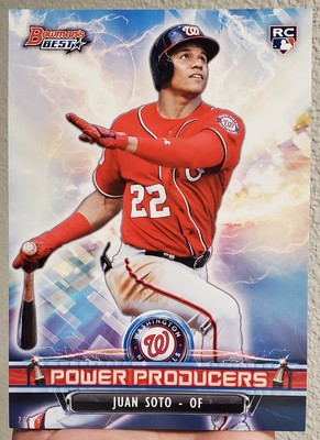 JUAN SOTO 2018 BOWMAN'S BEST POWER PRODUCERS ROOKIE RC SP 5X7 JUMBO CARD #21/49