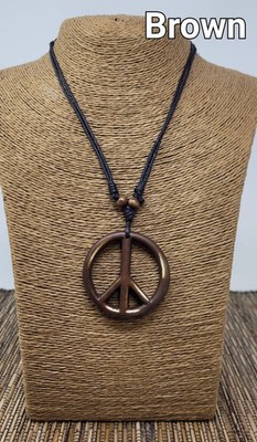 Peace Sign Necklace Unisex Adjustable Boho Pendant | Handmade