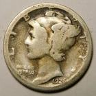 1926 S Mercury Dime 90% Silver G-VG  "Actual Coin Pictured - Not Cleaned"
