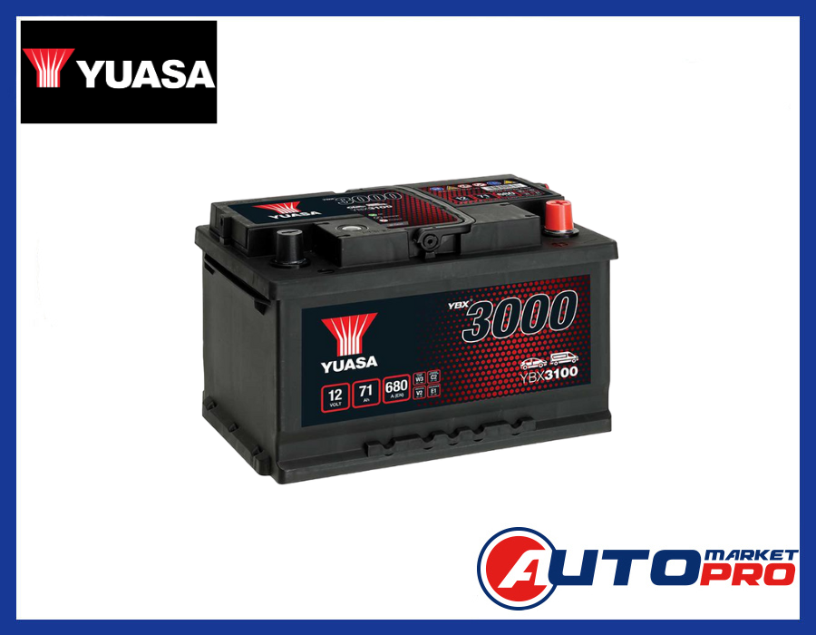 YUASA YBX3100 BATTERIA PER AUTO SMF 71 Ah 680A 12V SERIE YBX3000 POLO DESTRO