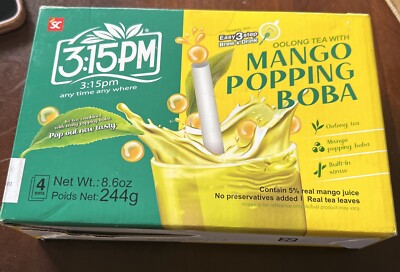 3:15PM - Mango Popping Boba Oolong Tea | Boba Tea Kit | Bubble Tea W Straw 6/24