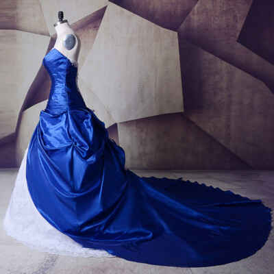 blue vintage wedding dress Vintage Navy Blue Velvet Ball Gown Wedding Dresses Gold Lace Appliqued   Viniodress
