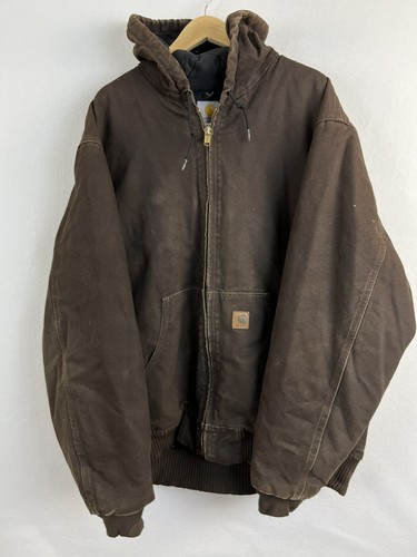 Vtg Carhartt Brown Distressed Thermal 