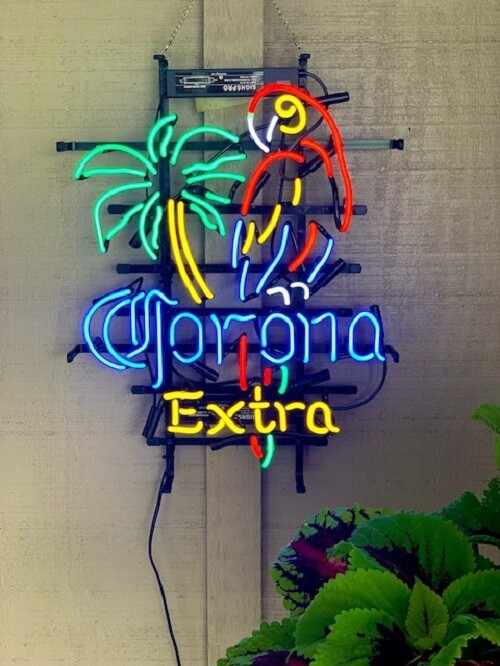 US STOCK Corona Extra Beer Parrot Palm Tree 17"x14" Neon Sign Light Lamp