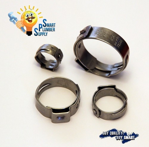 1/2" Stainless Steel PEX B Cinch Crimp Ring , LOT OF 100 PC