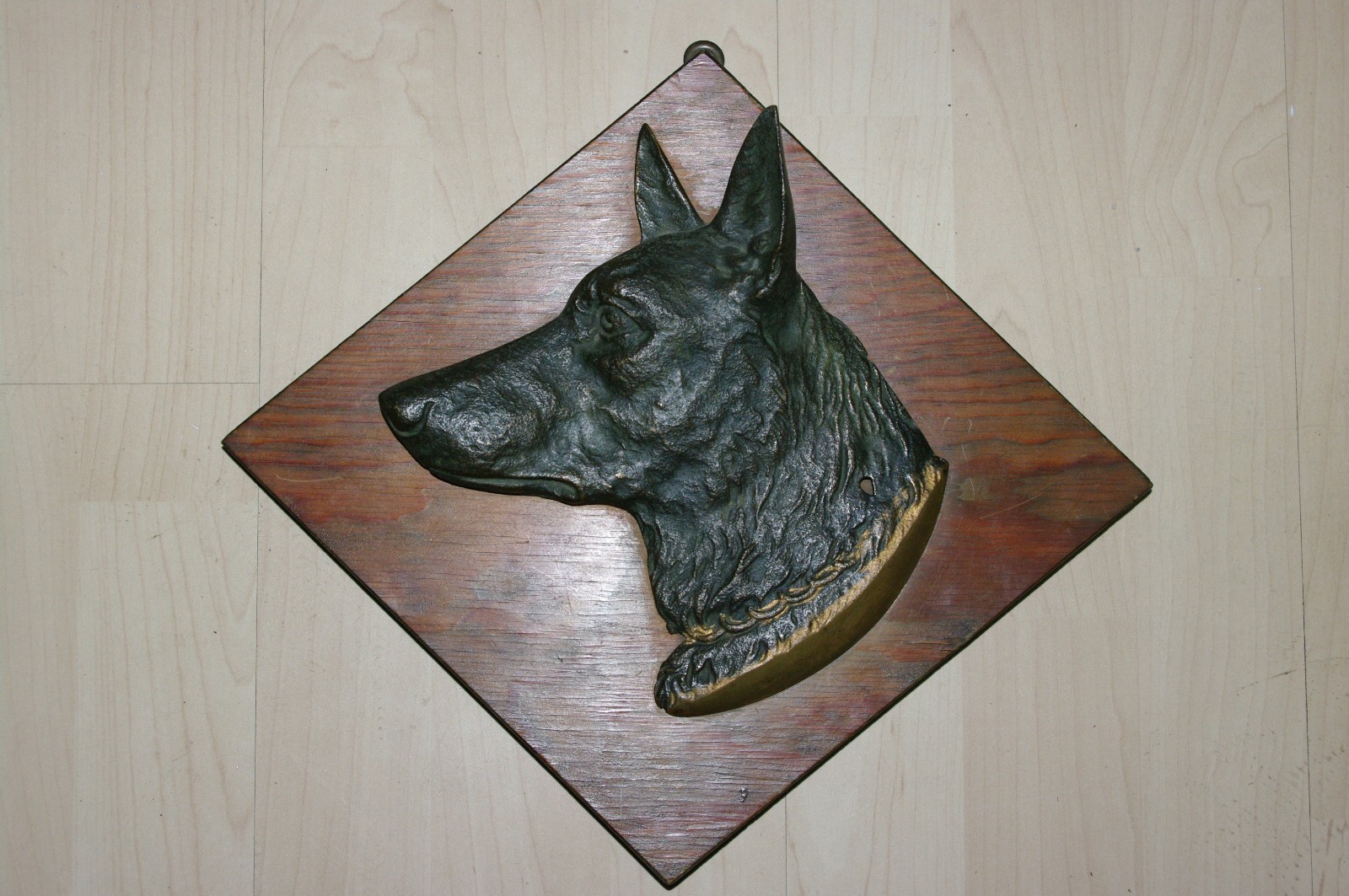 Schäferhund Kopf Bronzeguss – Kopf Relief Sammler Tierrelief selten Hund, image size:1600x1063