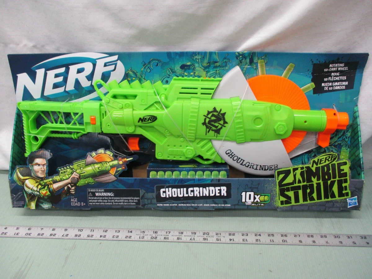 Nerf Zombie Strike Ghoulgrinder 10 Elite Darts Ten Clip Wheel