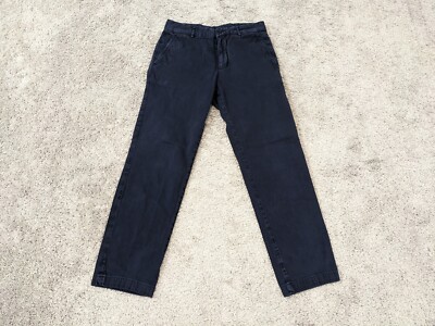 Dries Van Noten Chino Pants Mens 26x27 Blue Flat Front