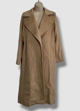 $1896 Sofia Cashmere Women's Beige Camel Hair Long Over Coat Jacket Size 12