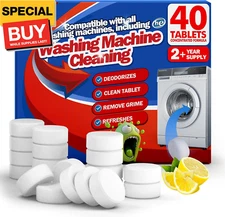 Washing Machine Cleaner Tablets 40 Pack Washer Machine CleaningTablets Descaler,