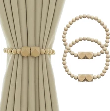 Magnetic Curtain Tiebacks Farmhouse Tie Backs for Curtains 2 Pack Boho Window Cu