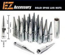 Kit de 32 tuercas de clavo de acero macizo | Cromo | 9/16" | Chevy Ford Dodge 8 tacos