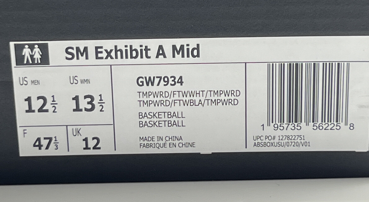 Adidas Exhibit A SM Red Sample Mid Basketball Shoes GW7934  display picture 3