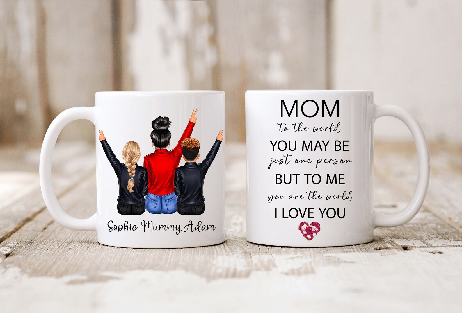 Mother And Kids Personalised Mug Coffee Mug  Tea Cup Gift Mug