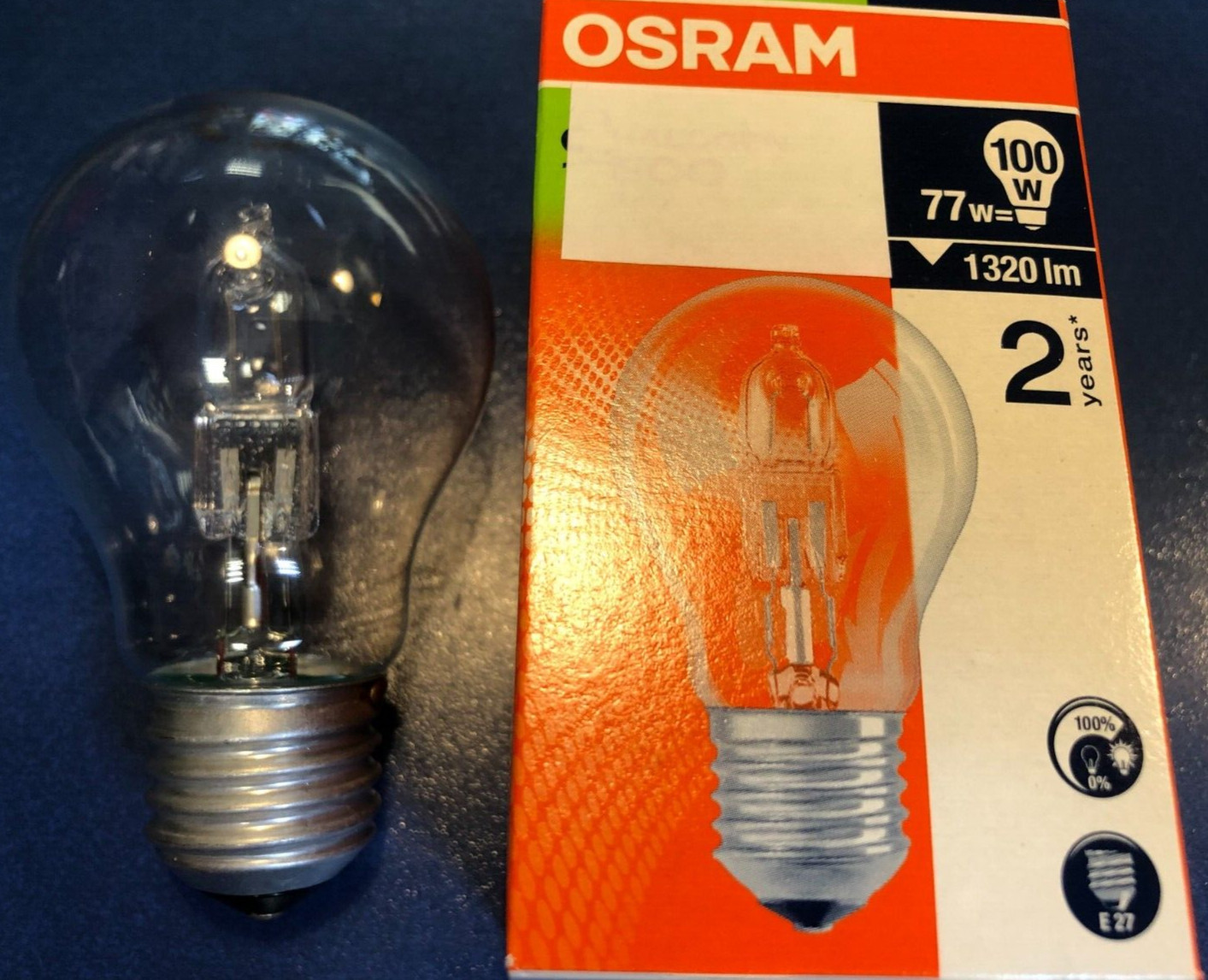 Osram Classic Halogen 64547 A Pro E27 77W(100W) Light Bulb 2800K 1320lm Dimmable