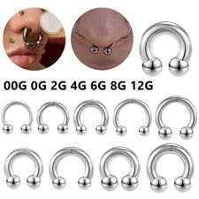 Big Gauge Stainless Steel Horseshoe Septum Ri...